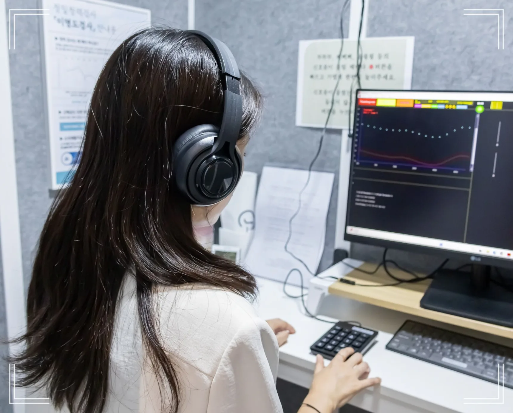 귀가 막힌 느낌이 들 때 돌발성난청 병원 추천 이비안한의원의 정밀 청력검사 모습