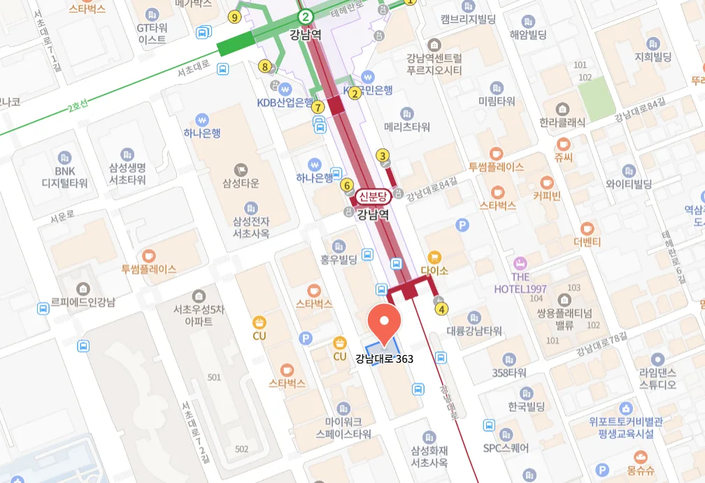 이비안한의원 약도 - 서울시 서초구 강남대로 363 강남타워 3층